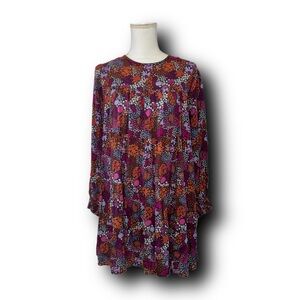 Wild Pony Ditsy Floral Print Mini Swing Dress Cottagecore